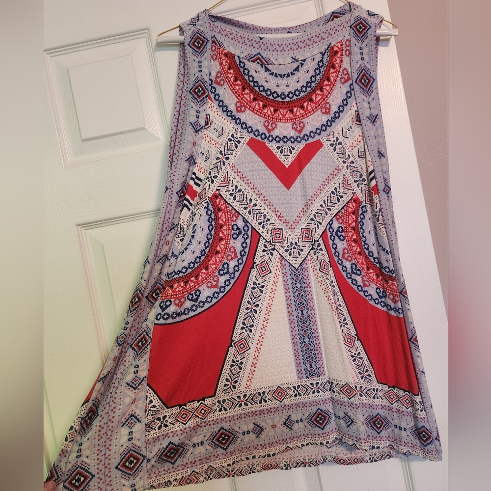 Rose + Olive Medium Red, White and Blue Shirt Dress